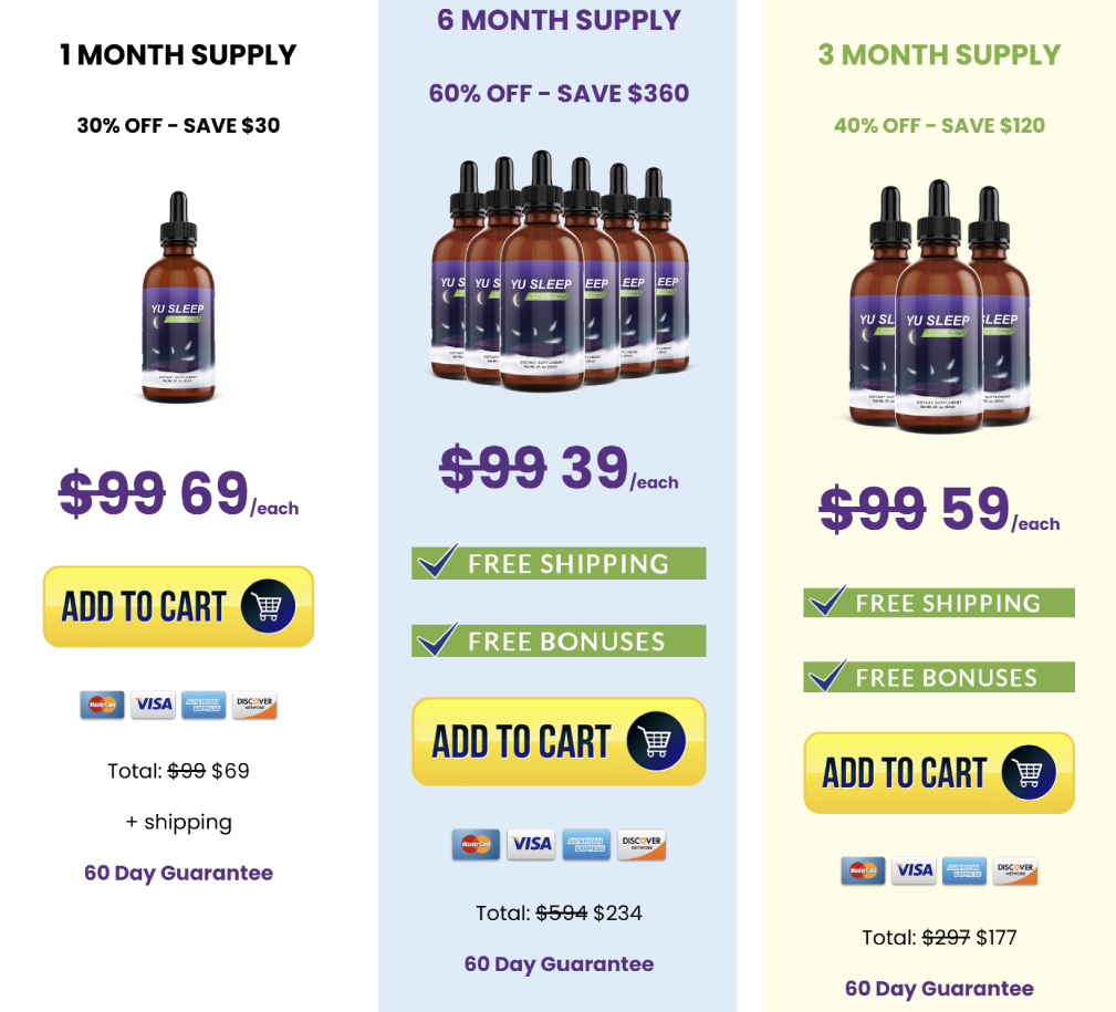Yu Sleep discounted price package with multi month supply options and savings
